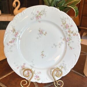 Haviland White and Pink Floral Dinnerware Plate